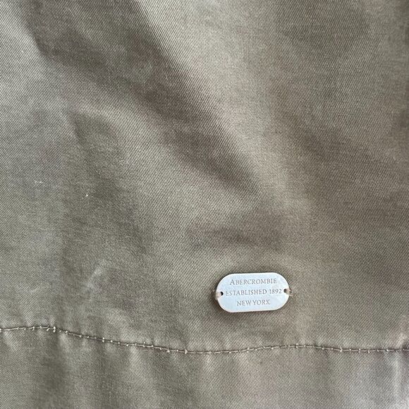 ABERCROMBIE & FITCH Green Waterproof Army Hooded Utility Rain Jacket Womens XS - Picture 8 of 11